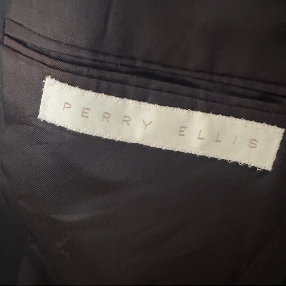 Vintage Perry Ellis Double-Breasted Navy Blazer 40R - Picture 5 of 9